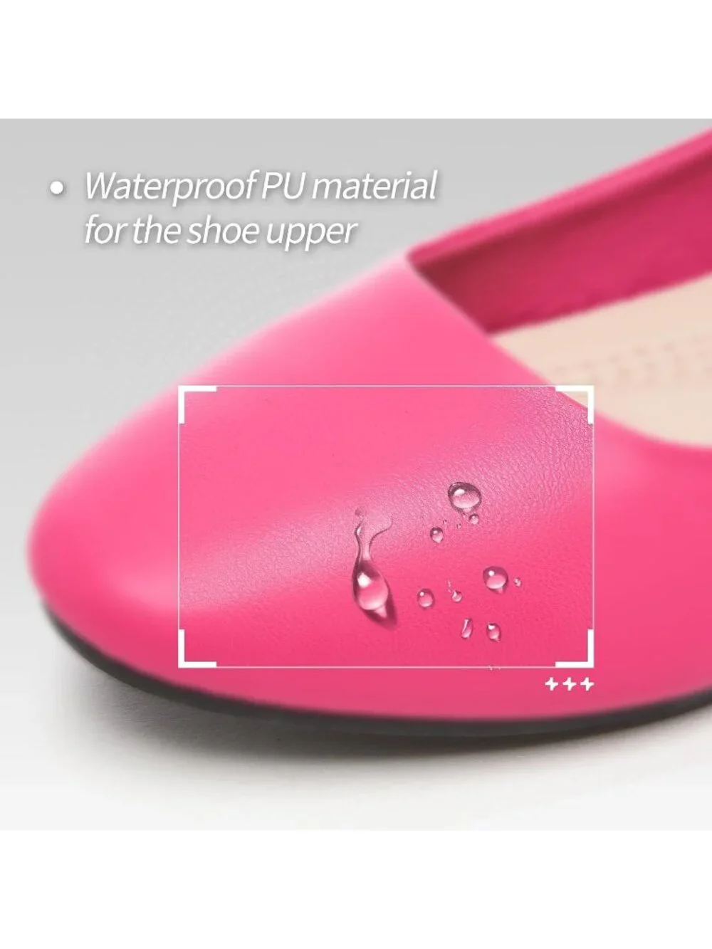 Women Rose Red PU Leather Comfortable Ballet Flat Slip on Round Toe Casual Shoes